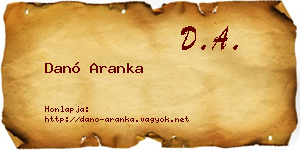 Danó Aranka névjegykártya